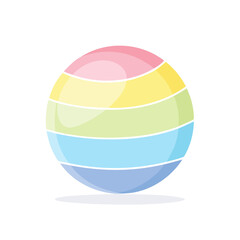 Obraz premium Rainbow striped sphere vector illustration