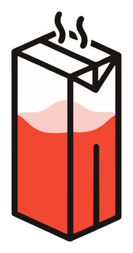 Isometric apple juice box with steam isolated on whi.... Generative AI