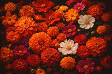 Fototapeta premium Vibrant autumn floral arrangement
