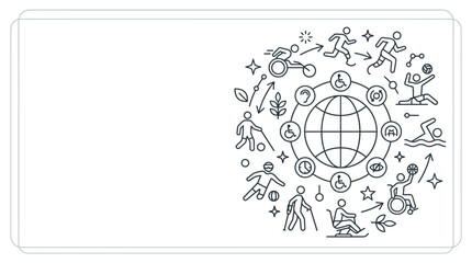 Fototapeta premium Abstract Floral Globe Network Vector Pattern with Gold Blue Sphere World Symbol and Star Elements on Black and White Background