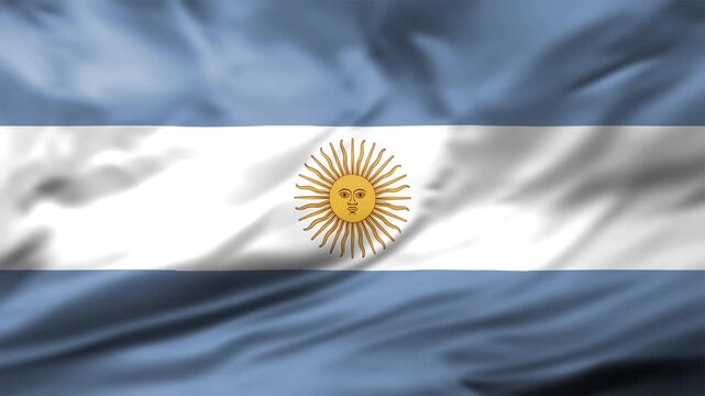 Argentina Flag Waving Animation Background Argentinian National Symbol Sun Of May Video Footage
