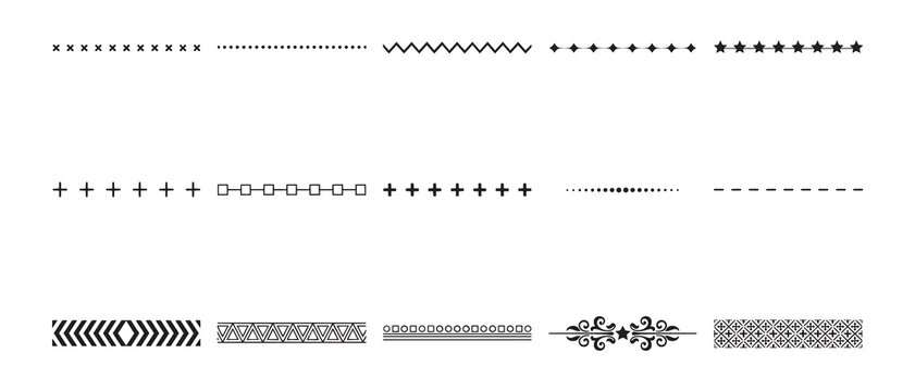Assorted Ornamental Black Divider Lines and Borders