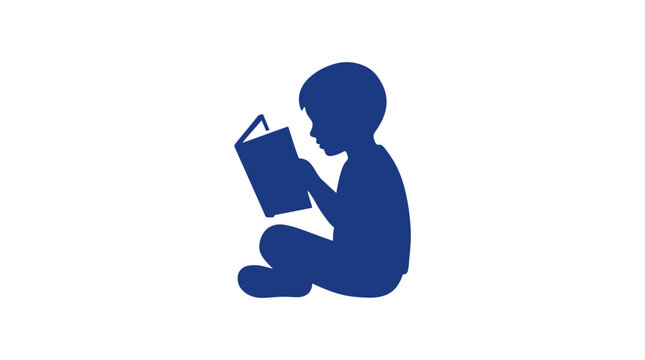 Child figure sitting alone while reading a book emphasizes the quiet solitude and deep engagement that comes with exploring literature during formative years of development.