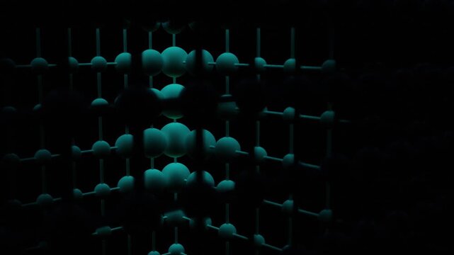 Teal Pulsating Balls: Abstract Loop Background with Dynamic Motion and Geometric Texture