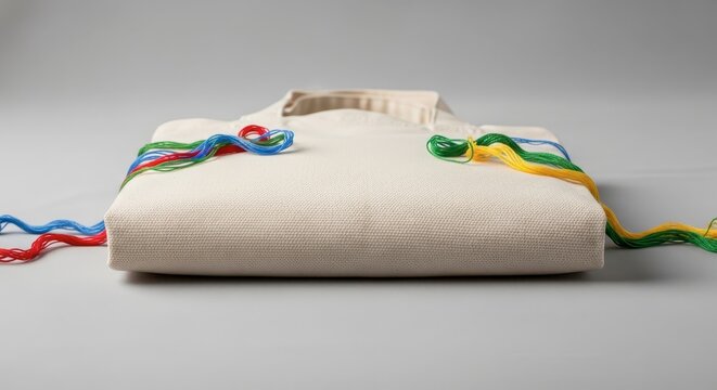 Prayer flag on white background.