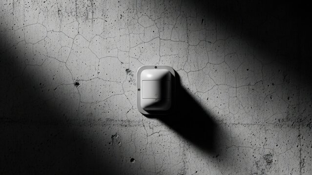 Security Motion Sensor on Cracked Concrete Wall