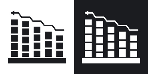 Obraz premium Increasing stocks icons vectors in solid black and white style
