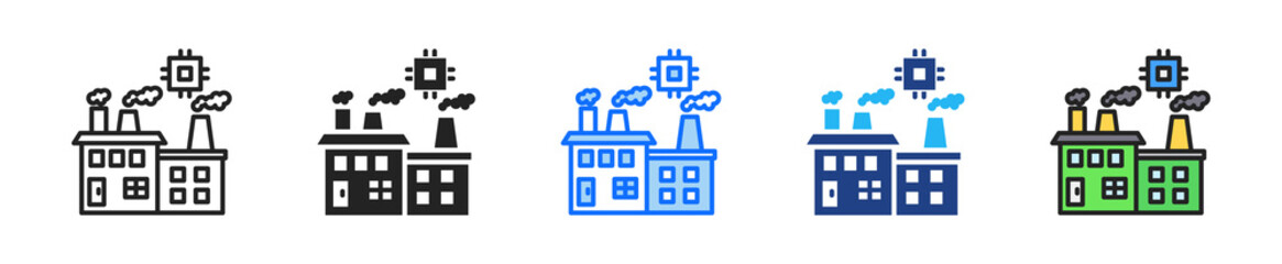 Smart Factory Icon Set Multiple Style Collection © siti