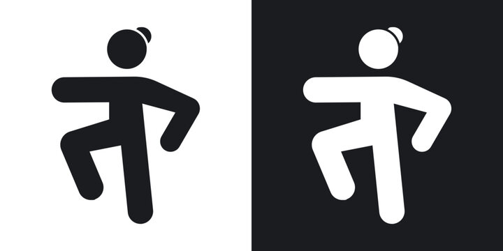 Kung fu icons vectors in solid black and white style