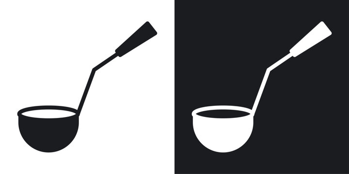 Ladle icons vectors in solid black and white style