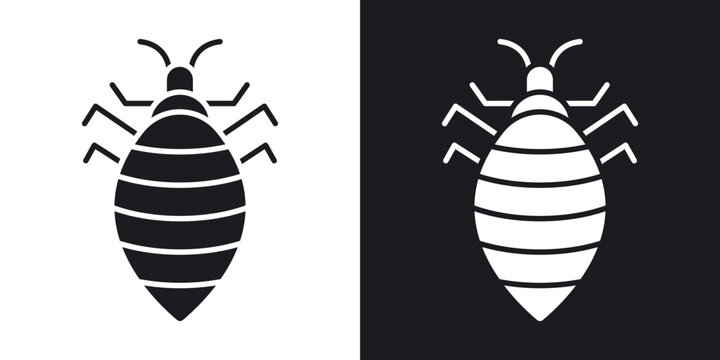Louse icons vectors in solid black and white style