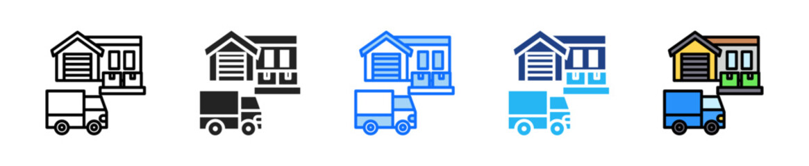 Obraz premium Warehouse Logistics Icon Set Multiple Style Collection