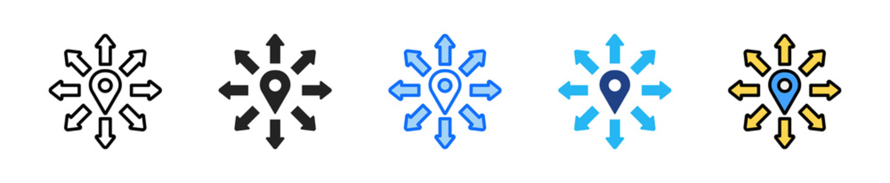 Warehouse Logistics Map Icon Set Multiple Style Collection