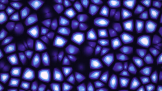Abstract bioluminescent cell structure, glowing blue organic pattern, scientific microscopic background texture