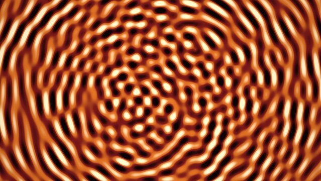 Abstract copper liquid ripples, metallic cymatics sound wave pattern, golden brown textured fluid vibration background