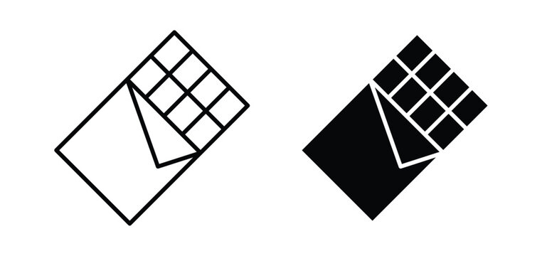 Chocolate icons pack vectors in black flat and strokes