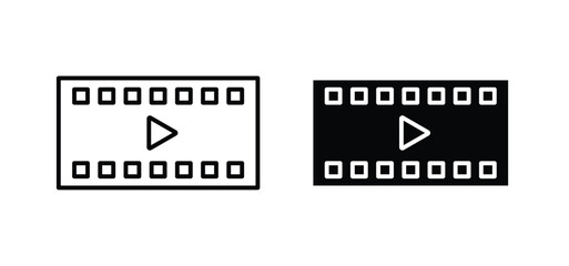 Obraz premium Film icons pack vectors in black flat and strokes