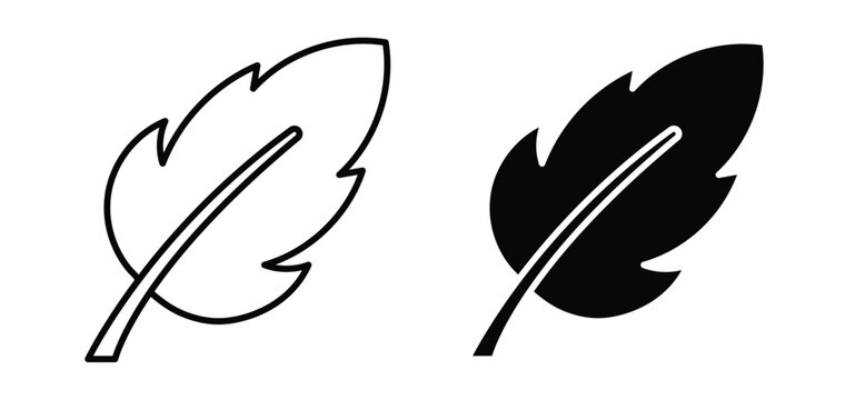 Feather icons pack vectors in black flat and strokes