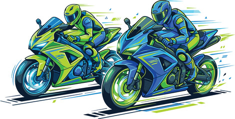 Sport Motorcycle Racing Collection with High Performance Super Bikes and Professional Riders for Speed, Motorsport, Competition, and Automotive Design Projects © EdGe Creative