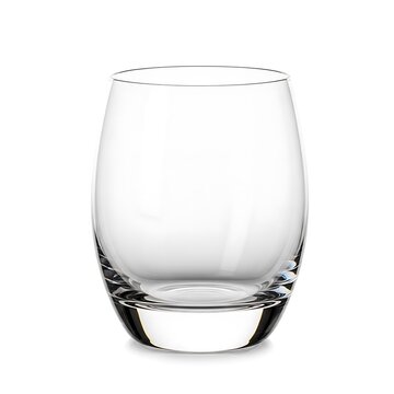 Empty Juice Glass on White Background