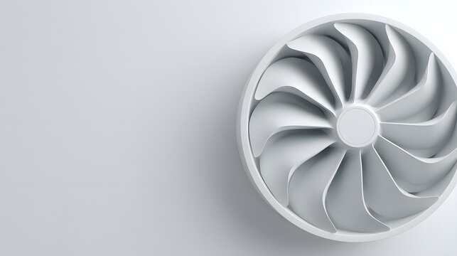 Matte White Multi Blade Impeller Wheel for Deep Tech Hardware Infrastructure
