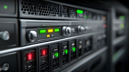 Fototapeta premium Server Blade Rack Interface Module for Deep Tech Hardware Infrastructure