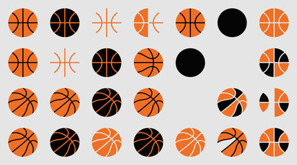 Collection of various basketball icons and symbols. © Ira Project