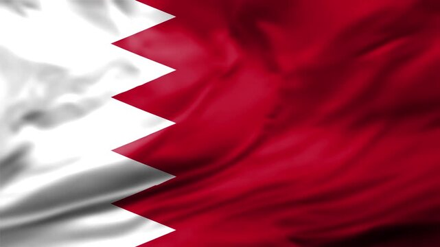 Bahrain Flag Waving Animation Background Bahraini National Symbol Serrated Fabric Close Up Video