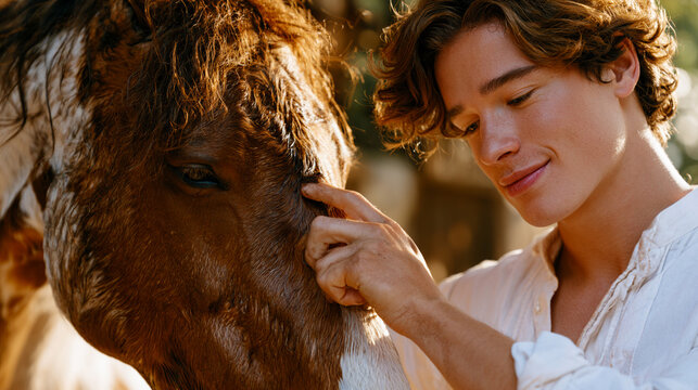 Young Prince Caring for a Horse