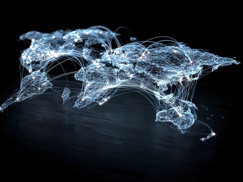 Global network connection concept.
Polygonal Network Structure, Digital
Telecommunications Concept Design,
Network Connections, Transparent
Geometric Wireframe, Creative Isolated
Vector Illustration.
