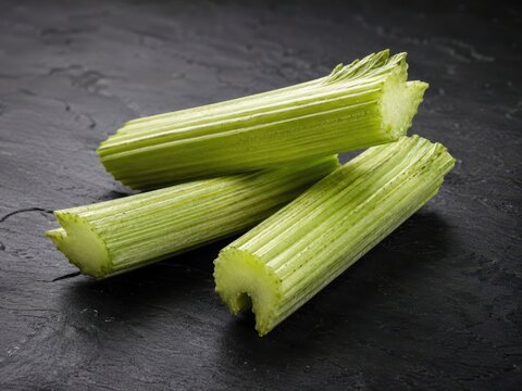 fresh cardoon stalk pieces on charcoal slate with cinematic soft light and clean negative space for premium stock background