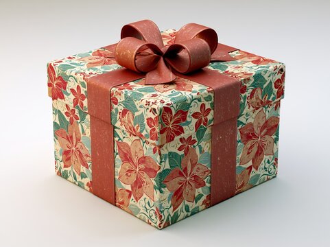 Gift box for christmas, birthday or party
with ribbon. Gift design, happy birthday
celebration decoration party festive and
surprise theme Vector illustration. Package
in Gift Wrap.