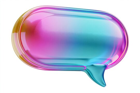 3D illustration of speech bubble. 3d talking cloud. Glossy speech bubble high quality. Shiny cloud foam. speak bubble text, chatting box, message box outline cartoon. Balloon