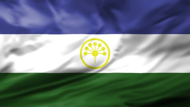 Bashkortostan Flag Waving Animation Background Republic Region National Symbol Video Footage