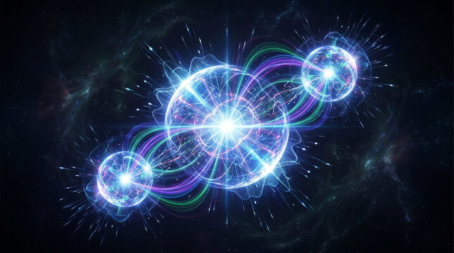 Quantum Entanglement and Particle Physics Interaction in Cosmic Deep Space Background