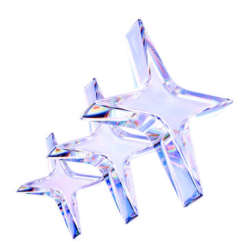Y2K Glass 3D Abstract Wireframe Hexagon