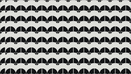 Monochrome geometric pattern with repeating halfcircle shapes creating a striking visual effect © Md Azraf Hussain If