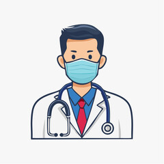 Fototapeta premium Doctor wearing a face mask and stethoscope