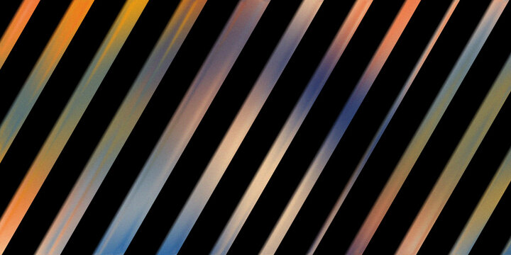 Dynamic diagonal stripes background with colorful light streaks and deep black geometric patterns for high contrast modern design.