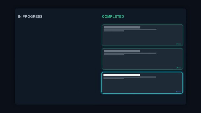 Modern UI Dashboard Task Completion Animation for Project Management Apps Website Background and Presentation Motion Design