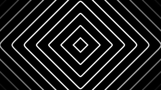 Elegant black and white geometric diamond pattern abstract motion graphics for creative content production