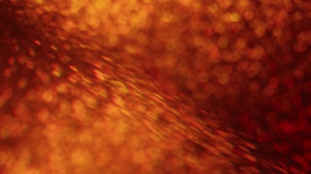 Shimmering reflection. Color blur blink. Orange defocused light twinkle glow loop. Hypnotic bokeh illumination abstract background.