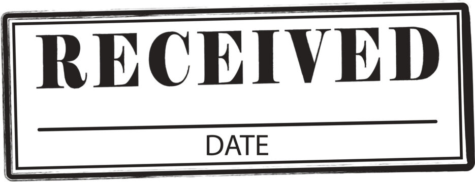 Black received stamp with a line for a date