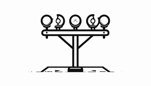 Traffic lights on a pole stand.