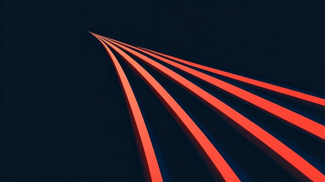 Abstract glowing red stripes converging on dark background design illustration wallpaper high resolution concept