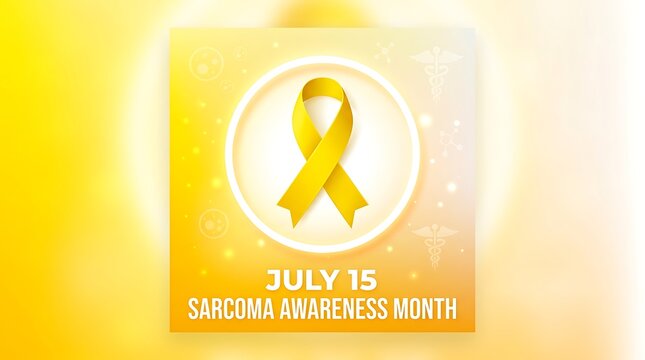 Yellow ribbon design for sarcoma awareness month july with awareness, campaign