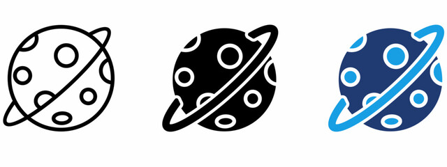 Saturn Planet Ring Stroke icon collections. Containing Cosmos, Universe, Deep Space, Astronomy and more icons. © Rayhan