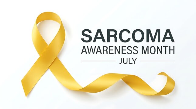 Minimalist sarcoma awareness month yellow ribbon graphic july design