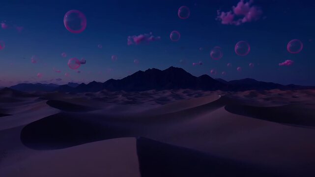 Night Desert Landscape with Starry Sky Video Storyboard Composite