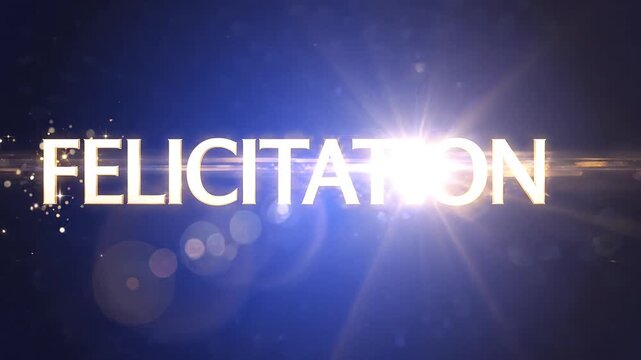 The ceremony of felicitation takes place with sparkling lights and shining starburst.